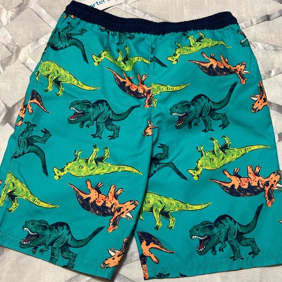NWT Carter’s Boy’s Dinosaur Lined Multi Colored Swim Trunks - Size 12 - Picture 3 of 5